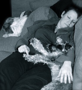 Cuddles with Oscar